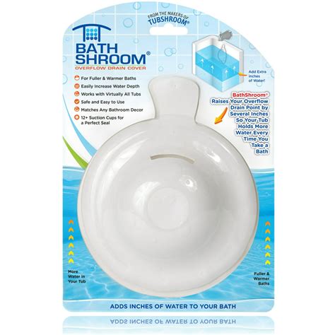 BathShroom White Overflow Drain Cover for Fuller and Warmer Baths ...