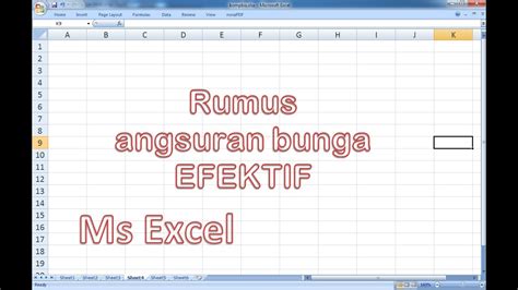 MS Excel: rumus angsuran bunga efektif - YouTube