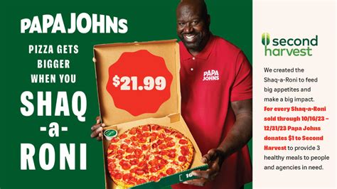 Papa Johns Looks to Help Relieve Hunger Through Sales of Its Shaq-a-Roni Pizza