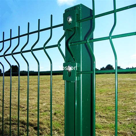 Folding Curved PVC Coated Steel Wire Fencing , Heavy Gauge Wire Fence Panels For School