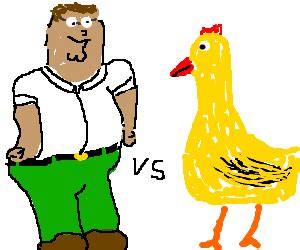 Peter Griffin fights Chicken a la Street Fighter - Drawception