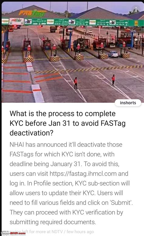 KYC requirements for FASTag - Page 2 - Team-BHP