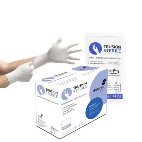 Sterile Disposable Latex Surgical Gloves – Size 7 (50 pairs/box ...