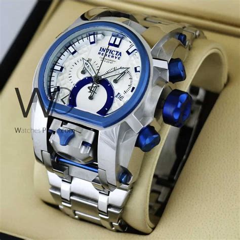 INVICTA CHRONOGRAPH WATCH WHITE WITH STAINLESS STEEL SILVER BELT ...