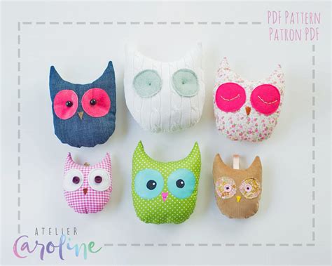 Owl wall decor, owl stuffed, owl plush toy sewing pattern