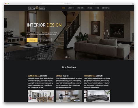 studio ux interior design website template Interior Design Website ...