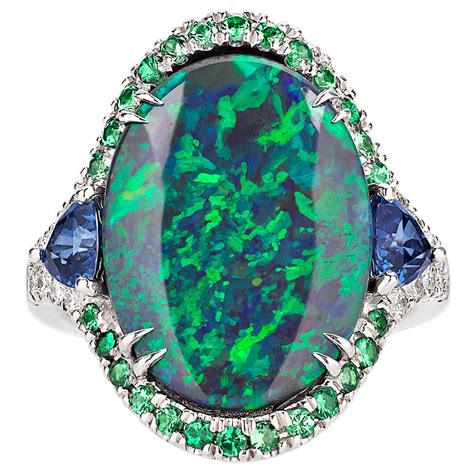 3.60 Carat Lightning Ridge Black Opal Ring at 1stDibs | lightning ridge black opal jewelry