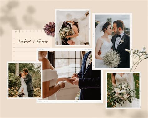 Free printable, customizable wedding photo collage templates | Canva