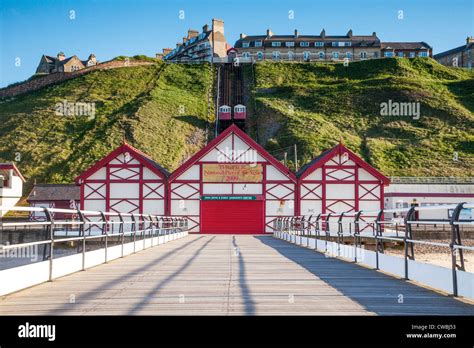 Saltburn pier and cliff lift Stock Photo - Alamy