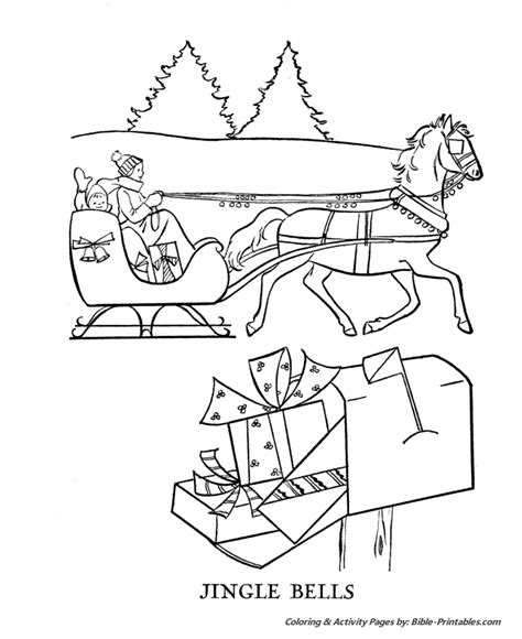 Christmas Sleigh Bells Coloring Pages