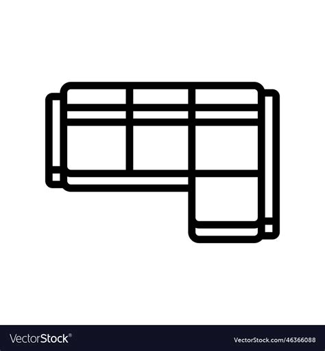 Corner sofa top view line icon Royalty Free Vector Image