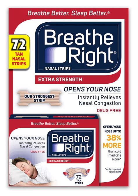 Breathe Right Extra Strength Nasal Strips - 72 Strips