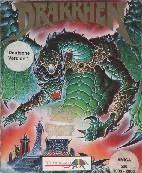 Drakkhen (1989) Amiga box cover art - MobyGames