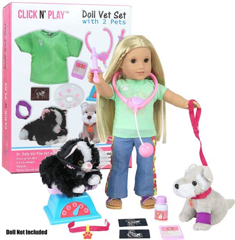 Click N' Play Doll Vet Set Doll Accessories 12Piece Set Perfect for 18 ...