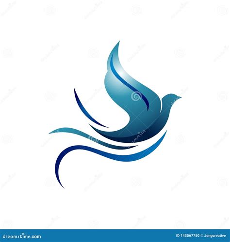 Peace Dove Pigeon Flying Beautiful Bird Logo Illustration Stock Vector ...