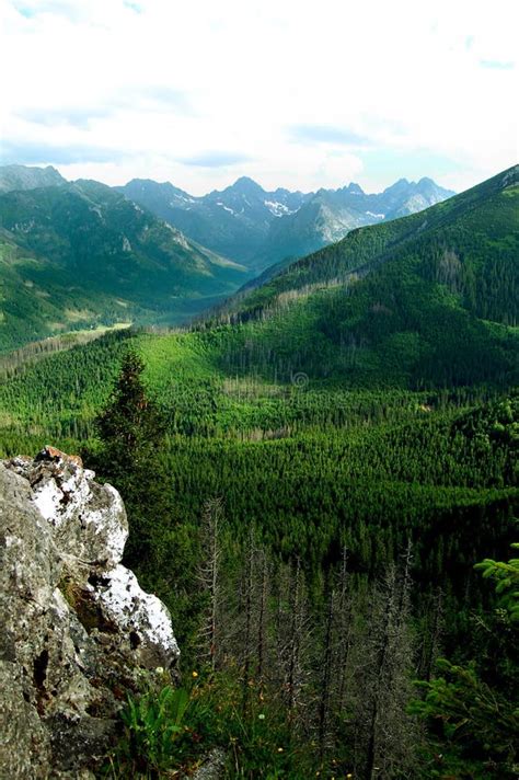 Beautiful Mountain Landscape with Views of the Deep Valley Stock Image - Image of foothills ...