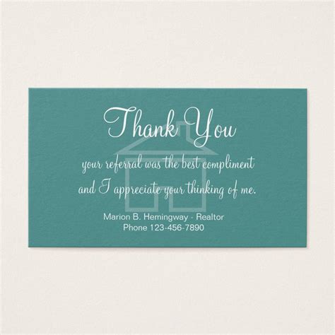 Thank You For Your Referral Card - House for Rent