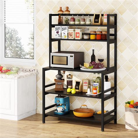 Tribesigns Kitchen Bakers Rack with Storage,5-Tier Microwave Oven Stand Kitchen Cart Utility ...