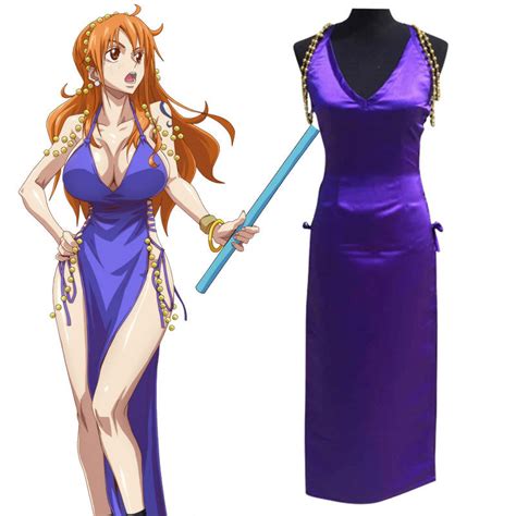 One Piece Nami Zou Island Purple Dress Cosplay Costume – Winkcosplay