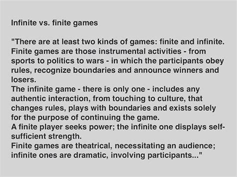 Infinite vs. finite games "There are at least two kinds of games: finite and infinite. - every ...