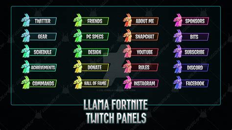 Llama Fortnite - Twitch Panels by LoL-Overlay on DeviantArt