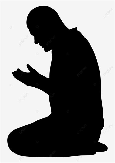 Muslim Man Praying Silhouette Vector, Muslim Man, Pray, Silhouette PNG and Vector with ...