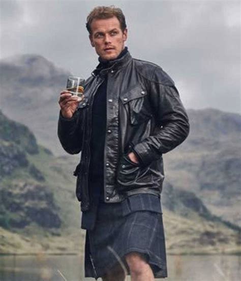 Sam Heughan Men in Kilts A Roadtrip Leather Jacket - Jackets Masters