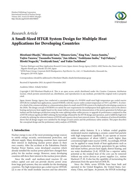 (PDF) A Small-Sized HTGR System Design for Multiple Heat Applications ...