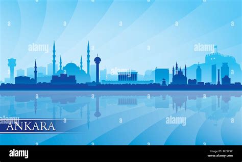 Ankara city skyline silhouette background, vector illustration Stock ...