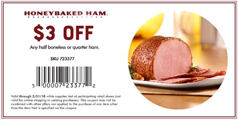 $7 Off HoneyBaked Ham Coupon: 2018 Coupon Codes | Baking with honey ...