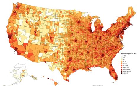 Population Density Of The Uscounty [3672X2540] : Mapporn - Texas Population Heat Map - Free ...