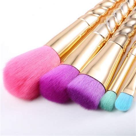 Unicorn Kabuki Makeup Brush Set Cosmetic Foundation Powder Brushes Kit Rose Gold - China Unicorn ...