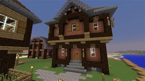 The first house I built using the new hardened clay. : Minecraft