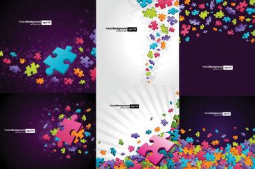 Colorful Puzzle Pieces Theme Background Vector for Free Download | FreeImages