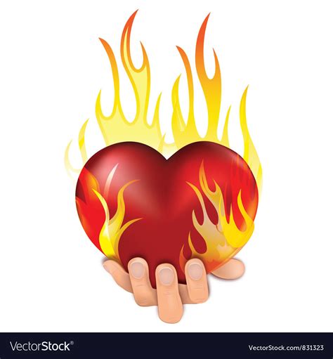 Heart fire Royalty Free Vector Image - VectorStock