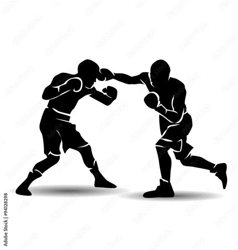 Vector silhouette of boxing Stock Vector | Adobe Stock