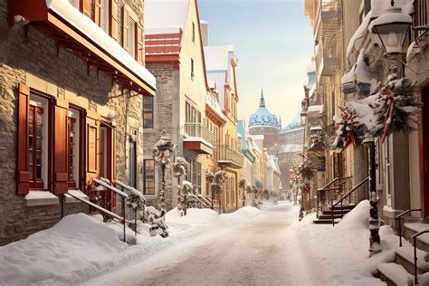 Quebec winter architecture outdoors building. | Free Photo Illustration - rawpixel