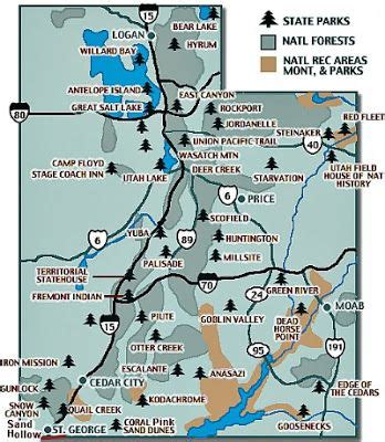 √ National Parks Utah State Parks Map