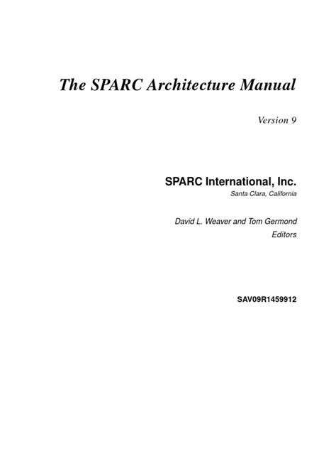 The SPARC Architecture Manual | PDF | 64 Bit Computing | Integer ...