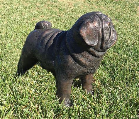 Bronze Pug Dog Garden Statue | Dog garden statues, Dog statue, Garden ...