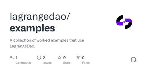 GitHub - lagrangedao/examples: A collection of worked examples that use LagrangeDao.