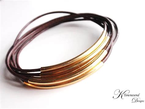 Brown Leather Bangle Bracelet Leather Bracelets for Women - Etsy