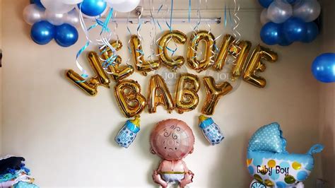 Baby welcome decoration ideas, Newborn baby boy welcome home decoration ideas, balloon ...