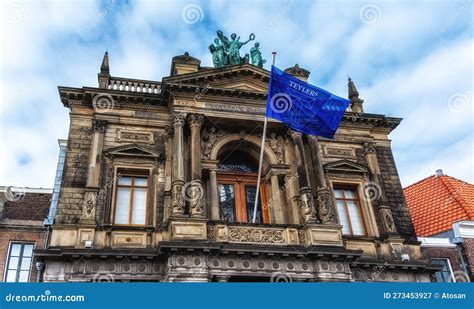 Facade of Teylers Museum of Art, Natural History and Science in Haarlem, Netherlands Stock Image ...