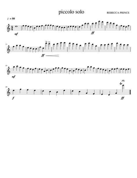 Solo for piccolo 2 Sheet music for Flute (Piccolo) (Solo) | Musescore.com