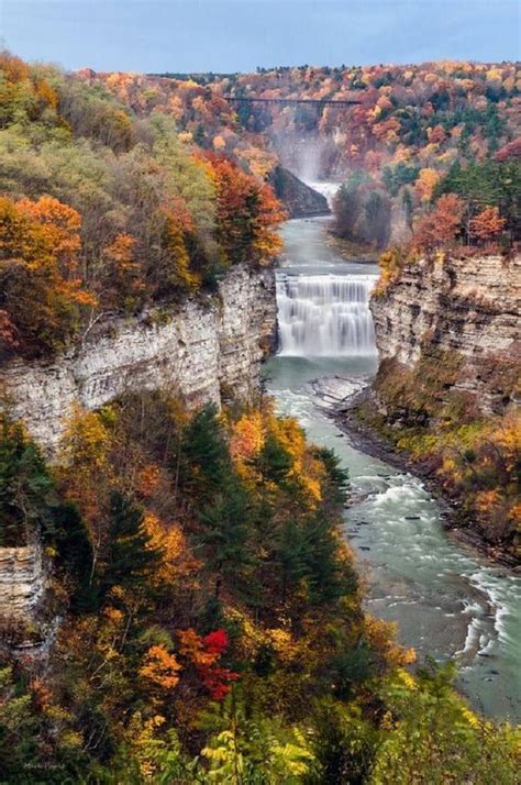 Middle Falls Of Letchworth State Park, New York #USA | Waterfall, Letchworth state park ...