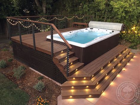 Swim Spa Deck Built With Ipe Wood - AdvantageLumber Blog | Jacuzzi outdoor, Hot tub landscaping ...