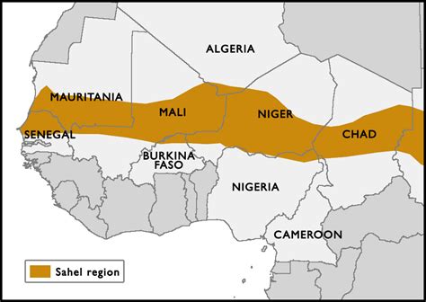 Sahel Region Of Africa Map - Usa Track And Field Map It