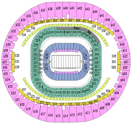 Seating Chart for Sugar Bowl Tickets