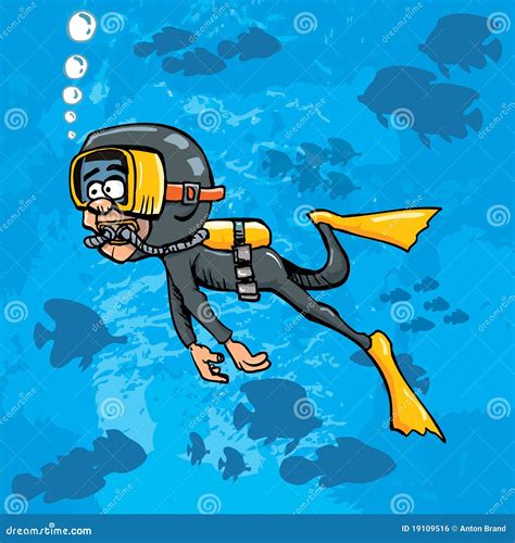 Cartoon Diver Under The Sea | CartoonDealer.com #69691369